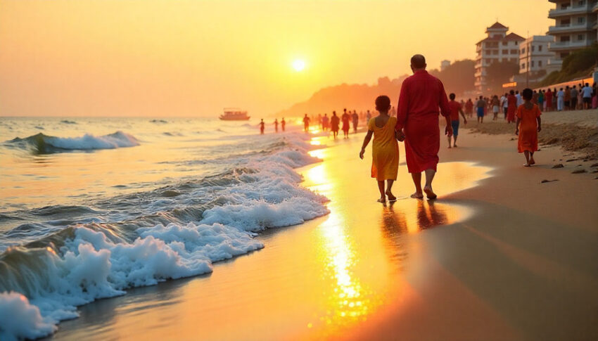 Puri Beach coastline in Odisha
